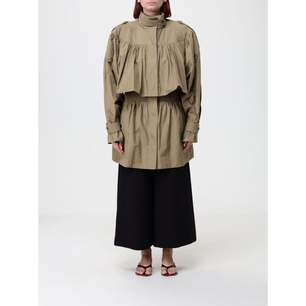 Chloe Women Waterproof Cotton Chloe Trench Coat With High Neck And Epaulettes